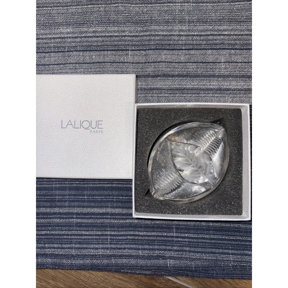Lalique Clear Crystal Leaf Bowl